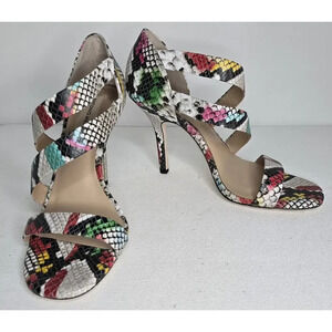 Antonio Melani Verene Snakeskin Sandals Multicolor Strappy Heels 7M Shoes